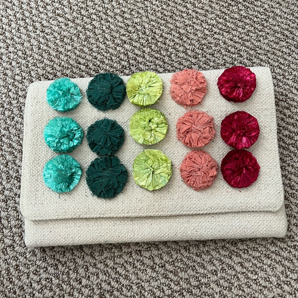 Stella & Dot Pompom Clutch